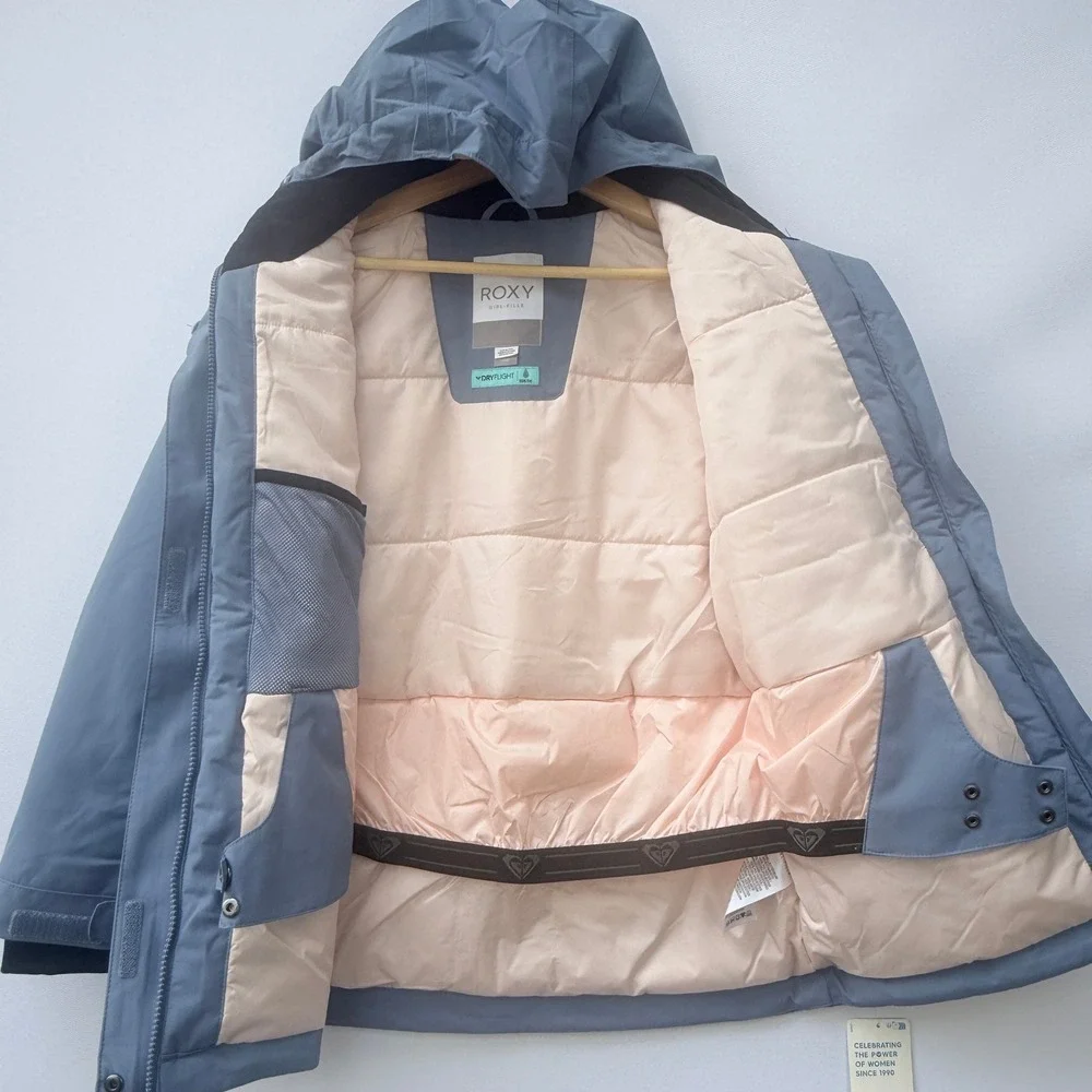 NEW Roxy Girls Large Snow Jacket Blue Wild Wind DryFlight Ski Snowboard Gorpcore